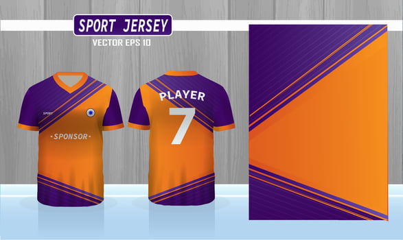 Sports jersey and t-shirt template sports jersey design vector mockup. Sports design for football, badminton, racing, gaming jersey.