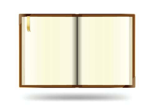 Open notebook with white background vector