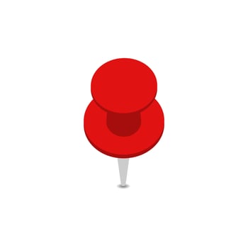 red notepaper pin on white background vector