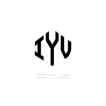 IYV letter logo design with polygon shape. IYV polygon and cube shape logo design. IYV hexagon vector logo template white and black colors. IYV monogram, business and real estate logo.