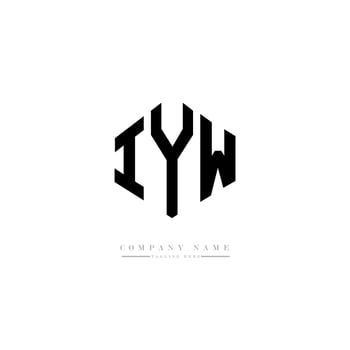 IYW letter logo design with polygon shape. IYW polygon and cube shape logo design. IYW hexagon vector logo template white and black colors. IYW monogram, business and real estate logo.