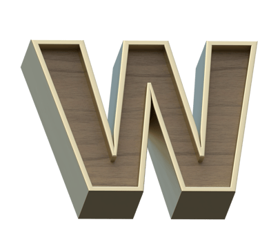 A 3d rendering image of golden mixed with wooden alphabets png