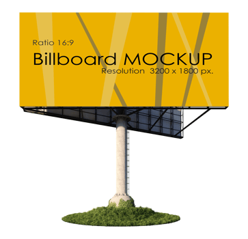 Mockup image of 3d rendering stand alone billboard png