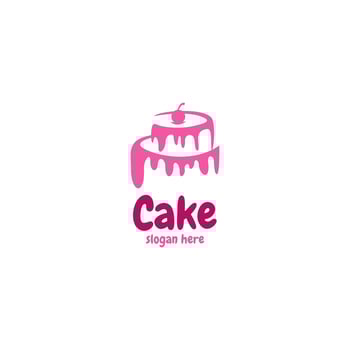 Flat wedding cake logo design vector illustration idea