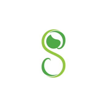 curves geometric leaf letter s logo vector