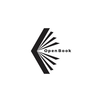 letter k open book motion modern education logo vector