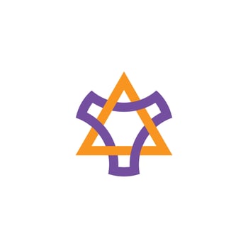 triangles overlapping curves linear geometric logo vector