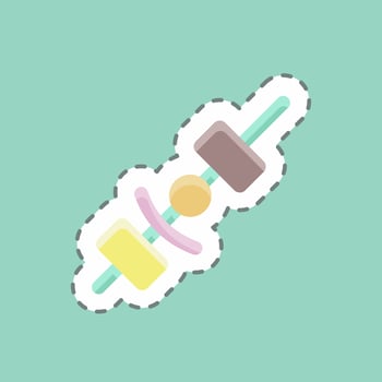Sticker line cut Yakitori. suitable for Japanese symbol. simple design editable. design template vector. simple illustration vector