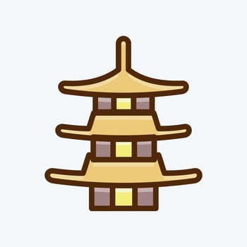 Icon Pagoda. suitable for Japanese symbol. flat style. simple design editable. design template vector. simple illustration vector