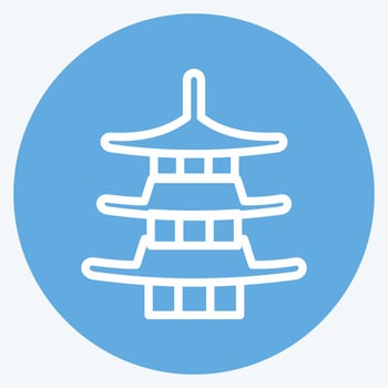 Icon Pagoda. suitable for Japanese symbol. blue eyes style. simple design editable. design template vector. simple illustration vector