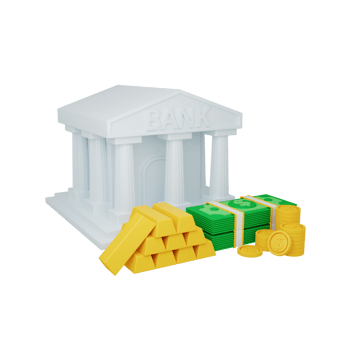 3d rendering bank isolated useful for business, currency, economy and finance design illustration png