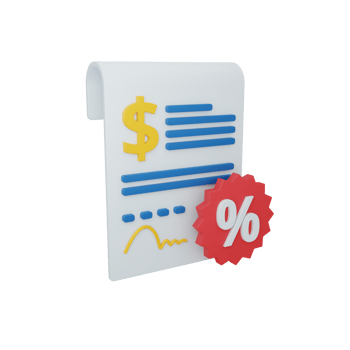 3d rendering tax percentage isolated useful for business, company, economy, corporate and finance png