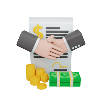 3d rendering contract paper isolated useful for business, company and finance design illustration png