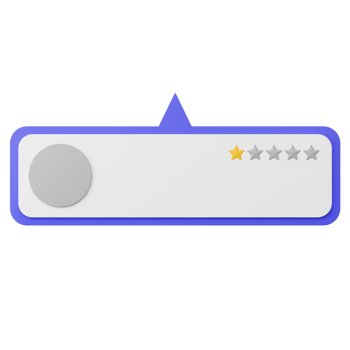 1 Star Rating and Review 3d Illustration png