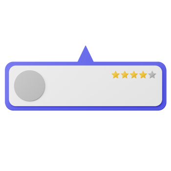 4 Star Rating and Review 3d Illustration png