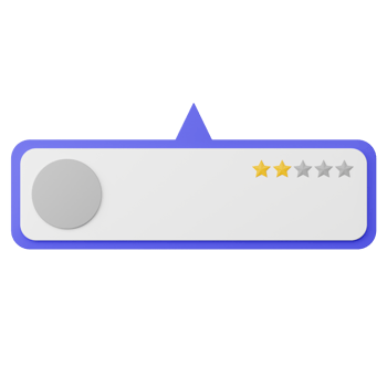 2 Star Rating and Review 3d Illustration png