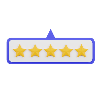 5 Star Rating and Review 3d Illustration png