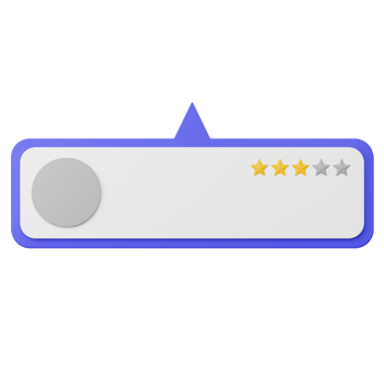 3 Star Rating and Review 3d Illustration png