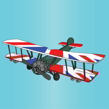 British aircraft first short bomber. Airplane vector