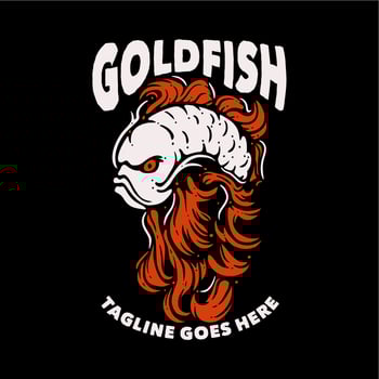 t shirt design goldfish with angry goldfish and black background vintage illustration vector