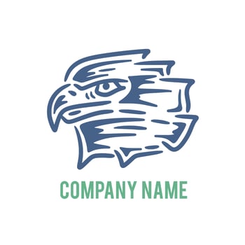 illustration eagle head logo vintage vector