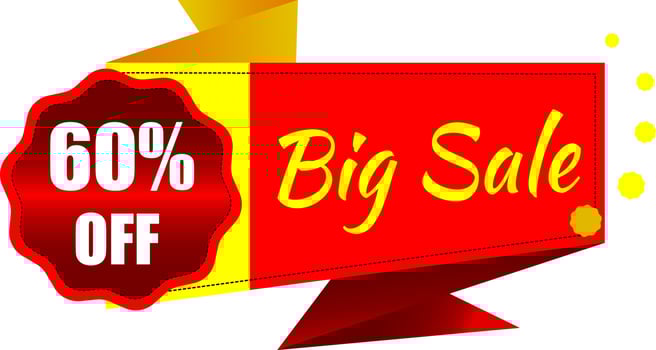 60 percentage off Big Sale vector illustration