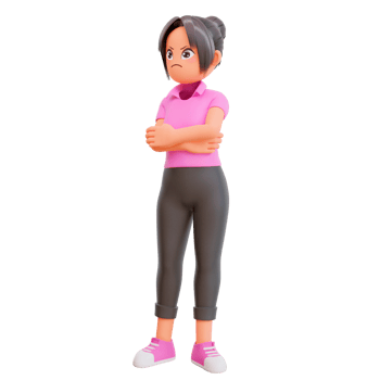 cute girl expressing negative emotions displeased png