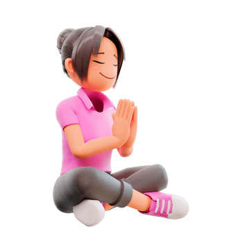 cute girl meditating png