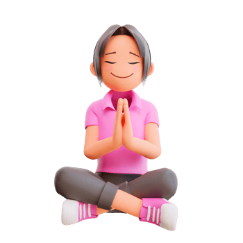 cute girl meditating png