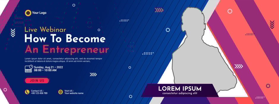 Business conference banner template design for webinar, marketing, online class program, etc vector