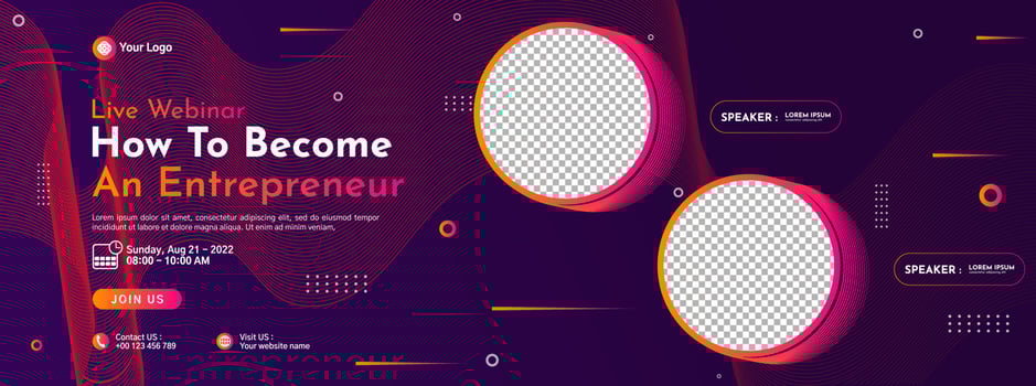 Business conference banner template design for webinar, marketing, online class program, etc vector