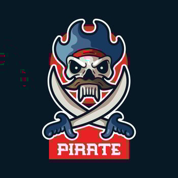 Skull Pirates Head Mascot Logo Template vector