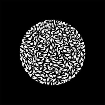 Leaf, Organic Image, Floral Composition Circle Shape for Ornate, Decoration or Graphic Design Element. Vector Illustration