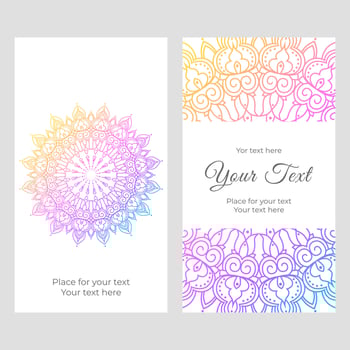 Mandala Rainbow Ornament Card vector