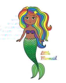 Little Mermaid Afro American vector