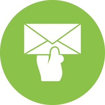 Holding Envelop Circle Background Icon vector