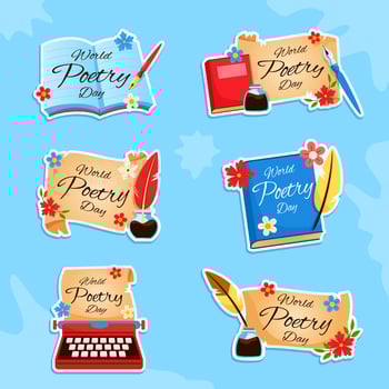 World Poetry Day Greetings On Paper vector