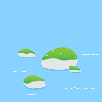 pastel rocks on the water surface vector