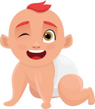 Cute baby clipart design illustration png