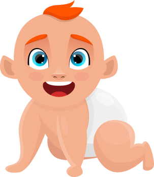 Cute baby clipart design illustration png