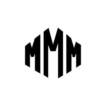 MMM letter logo design with polygon shape. MMM polygon and cube shape logo design. MMM hexagon vector logo template white and black colors. MMM monogram, business and real estate logo.