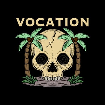 hand drawn skull vocation illustration for tshirt jacket hoodie can be used for stickers etc vector