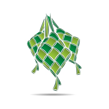 Ketupat icon. Rice dumpling vector design illustration. Ketupat illustration. Eid Mubarak symbol. Ketupat simple sign.