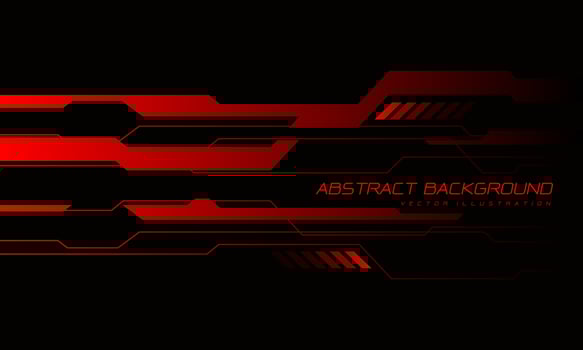 Abstract red cyber line geometric futuristic on dark grey design modern technology background vector