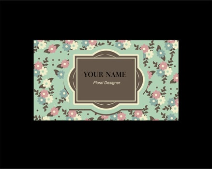 id card design template with flowers vector
