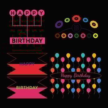 Birthday Banner Collection vector