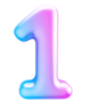 Number 1 3d Gradient Element png