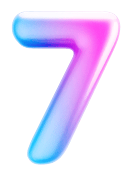Number 7 3d Gradient Element png