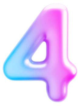 Number 4 3d Gradient Element png