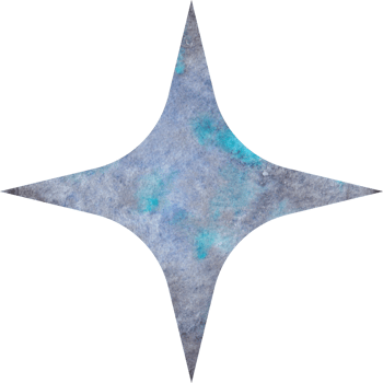 Blue watercolor star. Celestial element, space, sky png